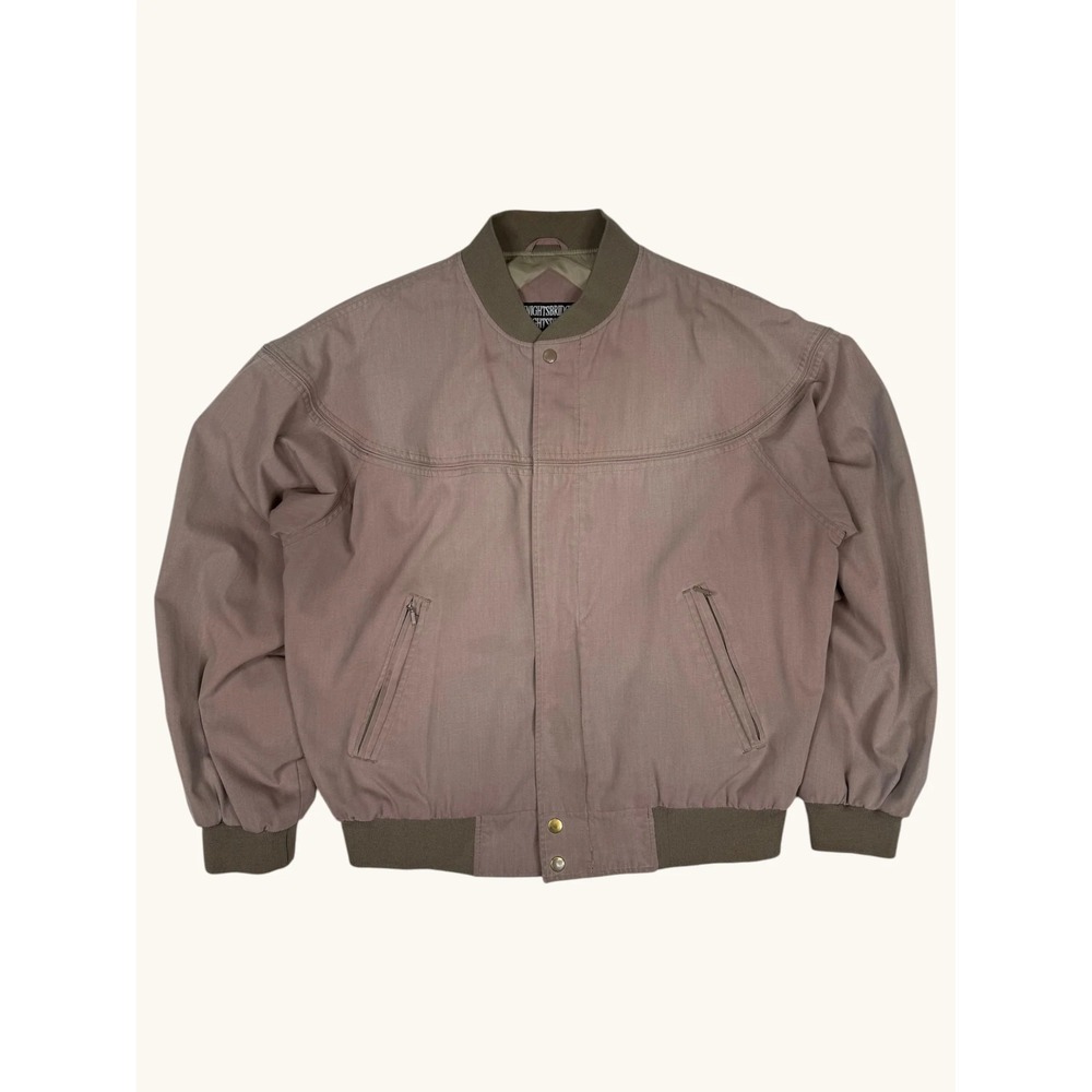 Knightsbridge Vintage Bomber Jacket Mens Large Mauve Pink Western Yoke Full Zip